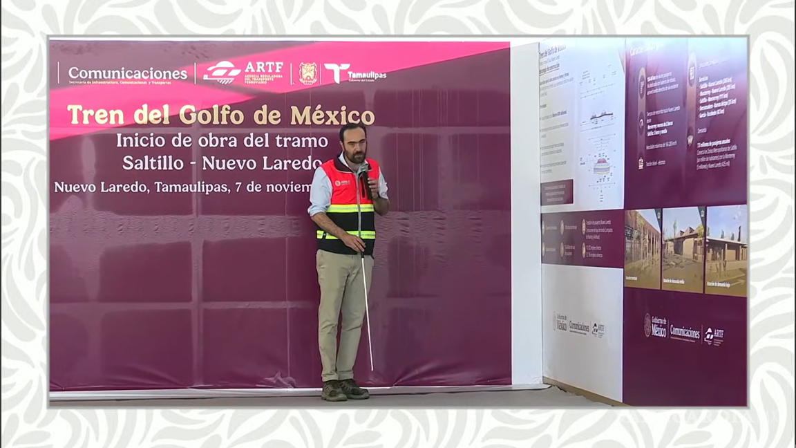 $!El secretario de Infraestructura, Jesús Esteva, informó que el tramo Saltillo–Nuevo Laredo se dividirá en cuatro secciones.