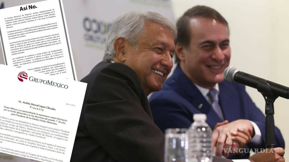 Del 'así no' para AMLO a la reconciliación con la IP; dos cartas que marcaron historia