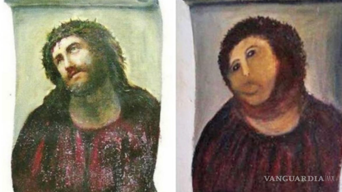 $!La obra, que originalmente mostraba un Cristo sereno, se transformó en una versión caricaturesca que se volvió viral en redes sociales.