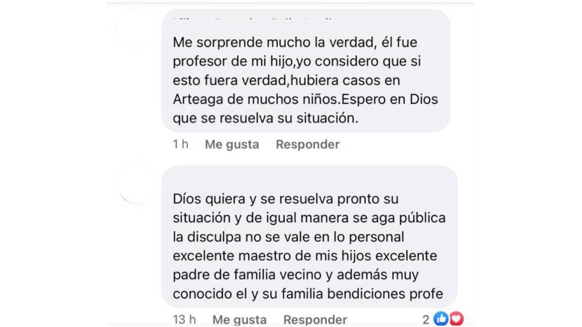$!Mensajes de apoyo en una publicación de Facebook.