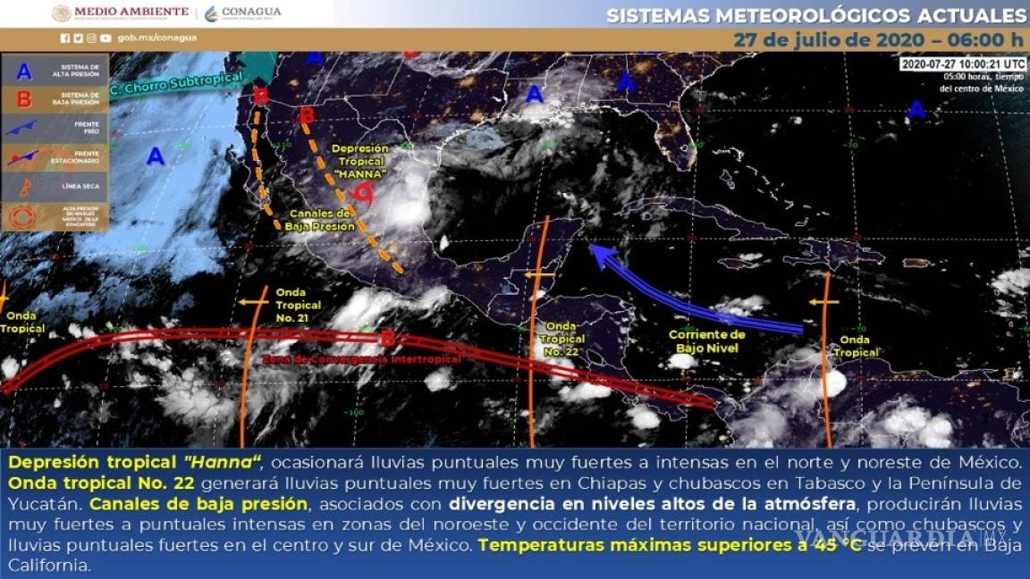 Hanna seguirá afectando a México hoy; se esperan lluvias fuertes en Coahuila, Nuevo León y Tamaulipas