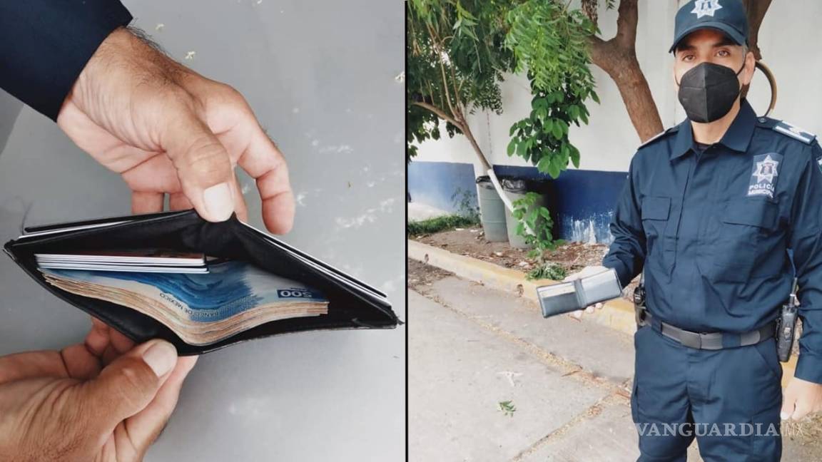 Policía de Culiacán devuelve cartera con más de 4 mil pesos a su dueño