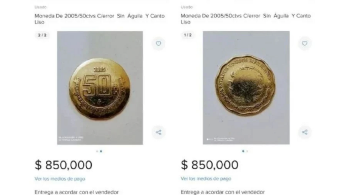 $!Una simple moneda de 50 centavos mexicana puede alcanzar un valor de hasta 850 mil pesos.