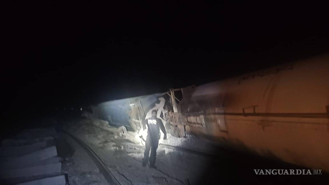 $!El accidente ferroviario tuvo lugar en el ejido Tizoc. No se reportaron heridos.