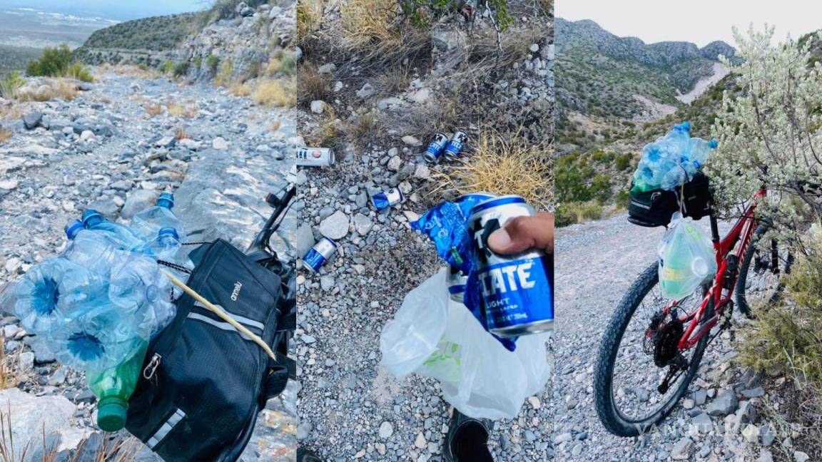 ‘Con el Cerro de la Gloria no’: deportistas denuncian que turistas contaminan montañas en Castaños, Coahuila