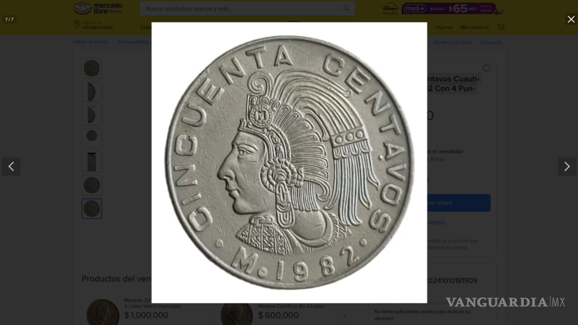 $!La moneda de 50 centavos de 1982 con la efigie de Cuauhtémoc es una pieza emblemática en la numismática mexicana.