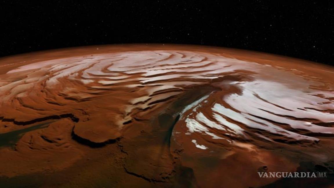 Nuevas fotos de Marte permiten observar espirales glaciares