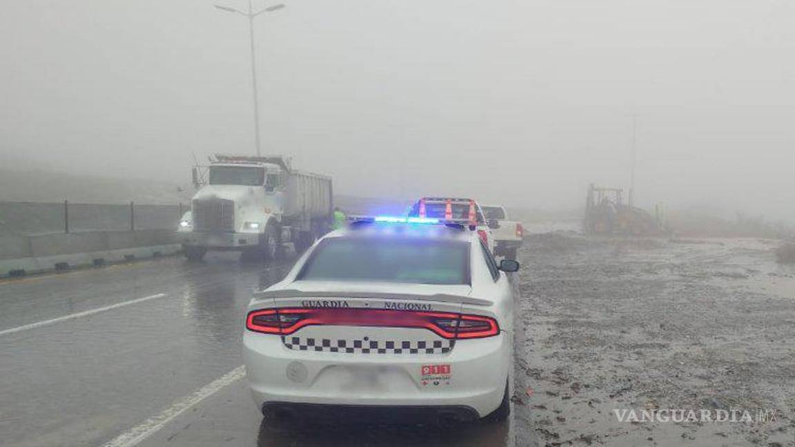 $!La autopista Monterrey-Saltillo fue afectada por los deslaves ocasionados por las lluvias de la tormenta tropical “Alberto”.