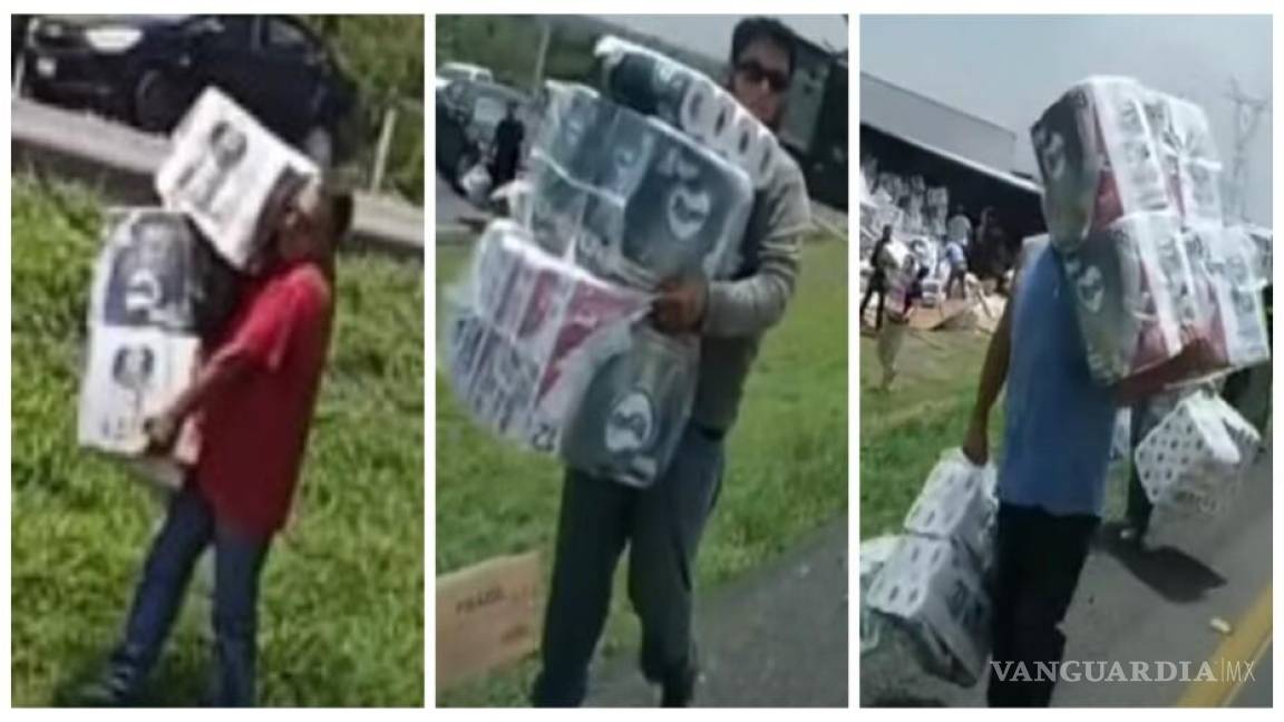 Pobladores y automovilistas se ‘surten’ de papel higiénico tras volcar tráiler en Nuevo León