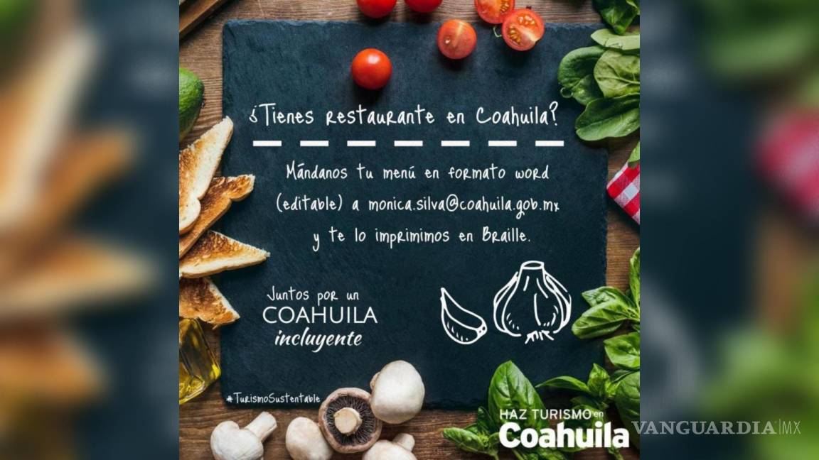 ¡Promueven menús en braille! Convocan a restaurantes de Coahuila a iniciativa