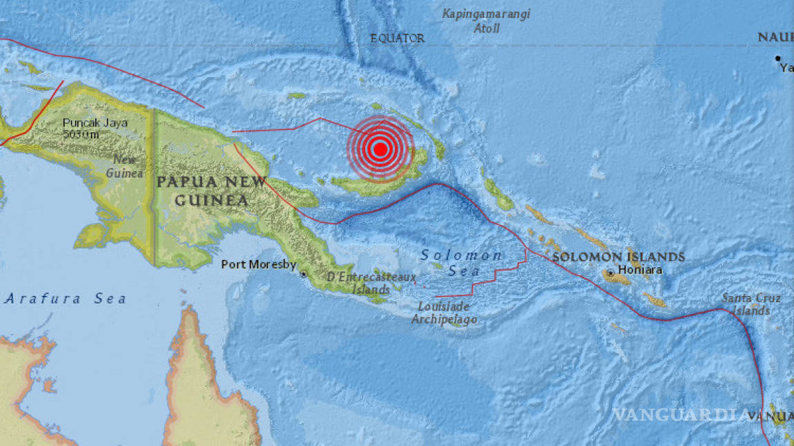 Terremoto de 8.0 grados sacude Papúa Nueva Guinea; emiten alerta de tsunami