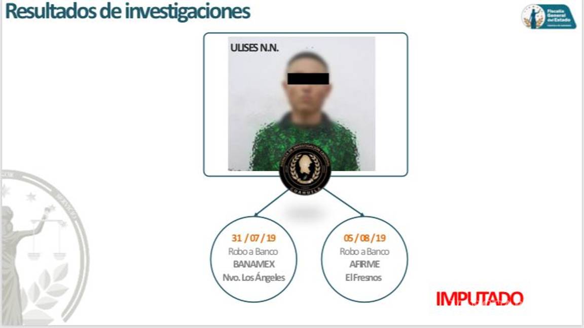 $!Detienen al autor de dos asaltos bancarios perpetrados en Torreón