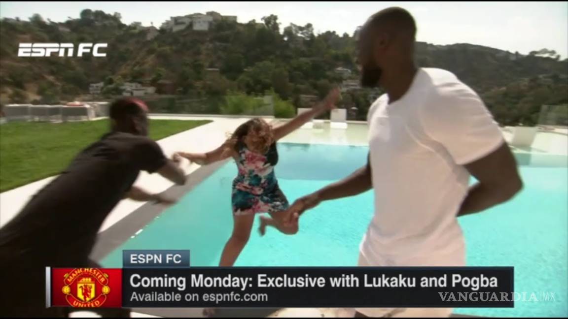 Pogba lanza a reportera de ESPN a la alberca