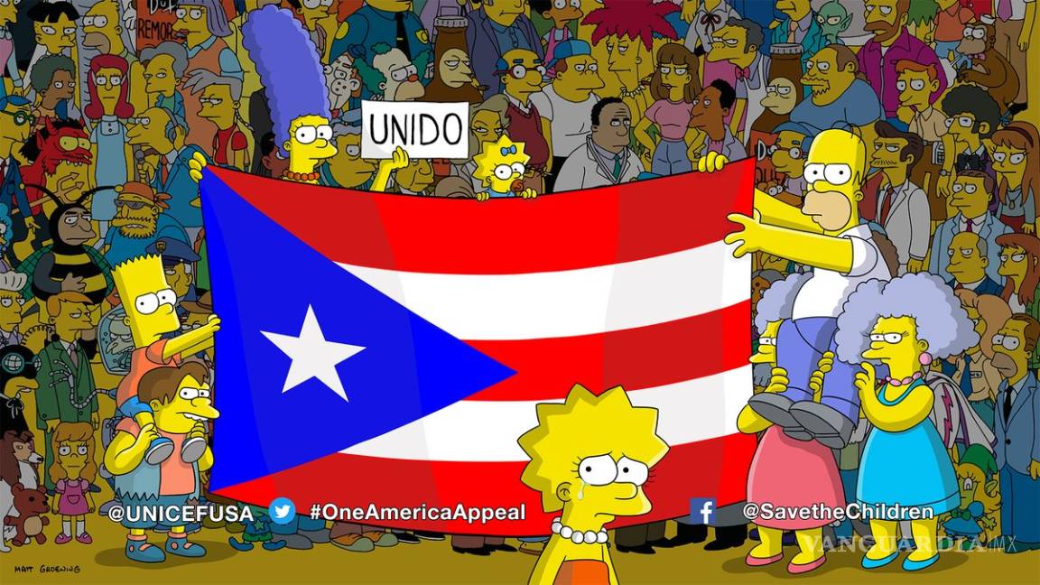 Los Simpson piden apoyo para Puerto Rico