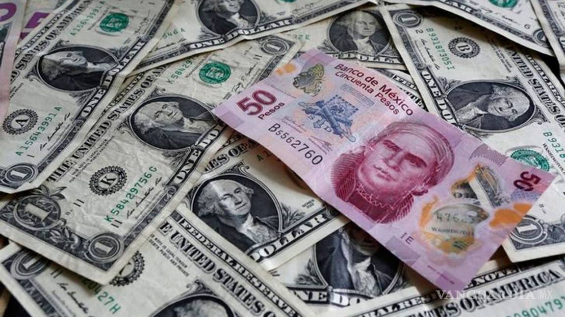 Peso opera con ligero avance; dólar baja a 21.97 unidades