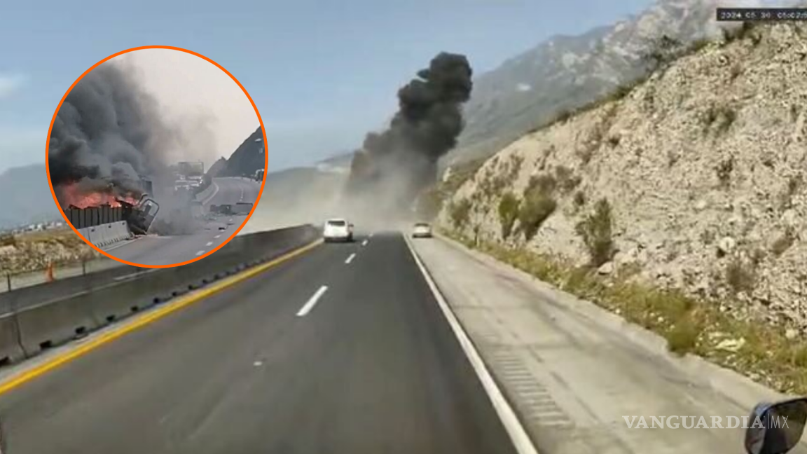 Choque fatal en Autopista Saltillo - Monterrey, camión habría impactado a familia; reportan personas sin vida