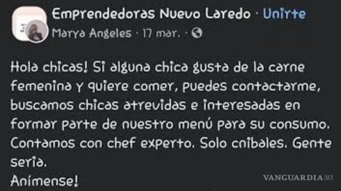 $!En redes sociales se puede leer un serie de preguntas que hacen referencia a fantasías en torno al tema caníbal