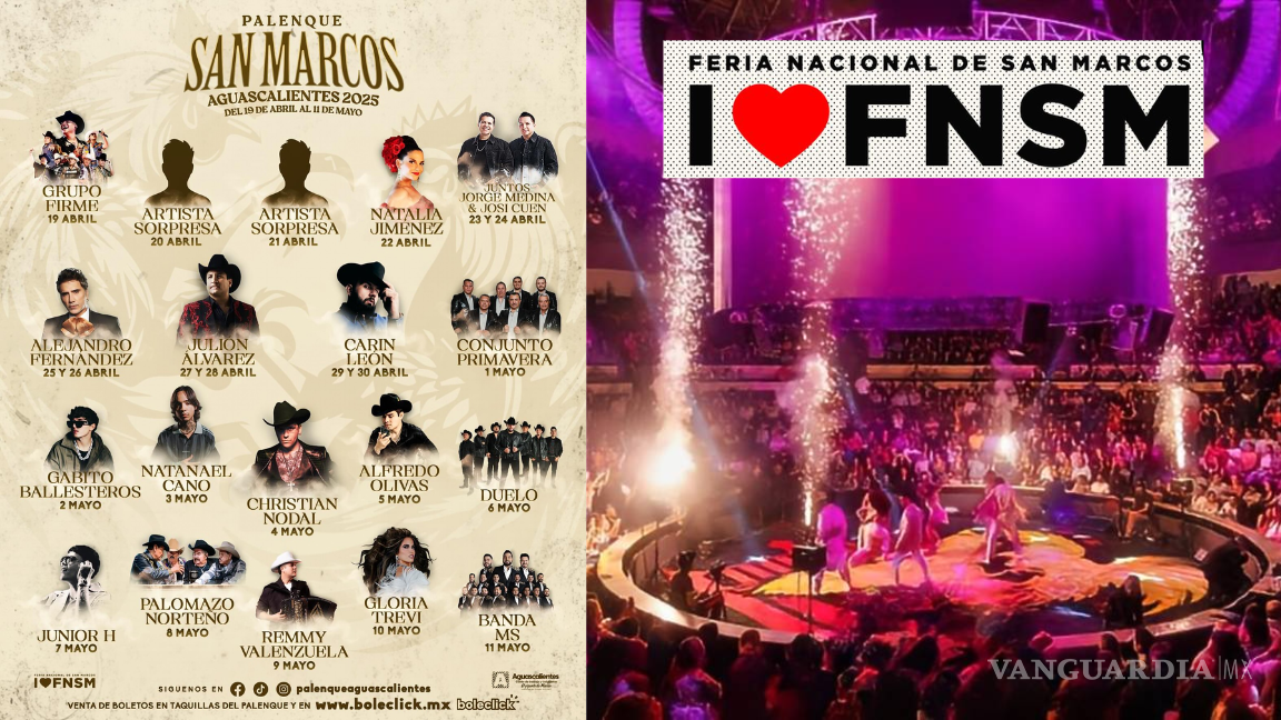 Carin León, Natanael Cano y Grupo Firme: esta es la cartelera del Palenque de la Feria de San Marcos 2025