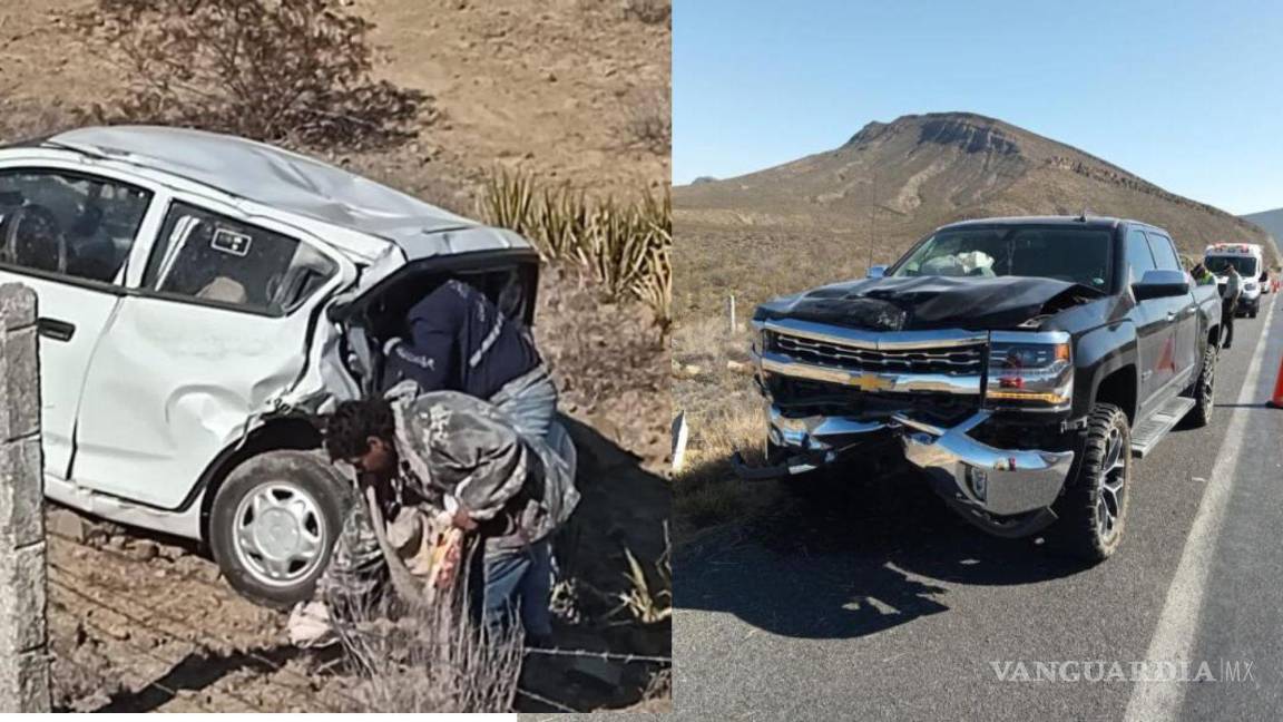 $!El impacto fue tan potente, que el auto se salió de carretera justo por el kilómetro 16 y se dirigió a un predio donde efectuó volteretas hasta quedar en su posición normal con el cofre y los costados dañados.