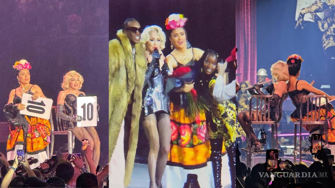 ¡La que puede puede! Lleva Madonna a Salma Hayek disfrazada de Frida Kahlo a su último show en CDMX