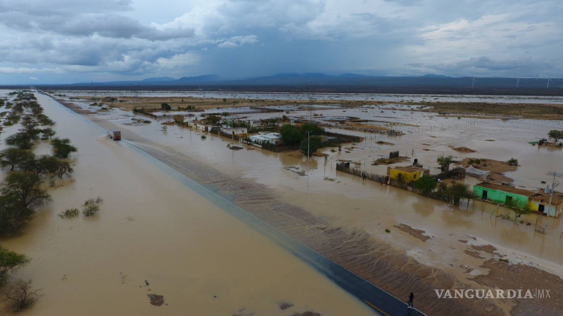 Inundados cinco ejidos del municipio coahuilense General Cepeda