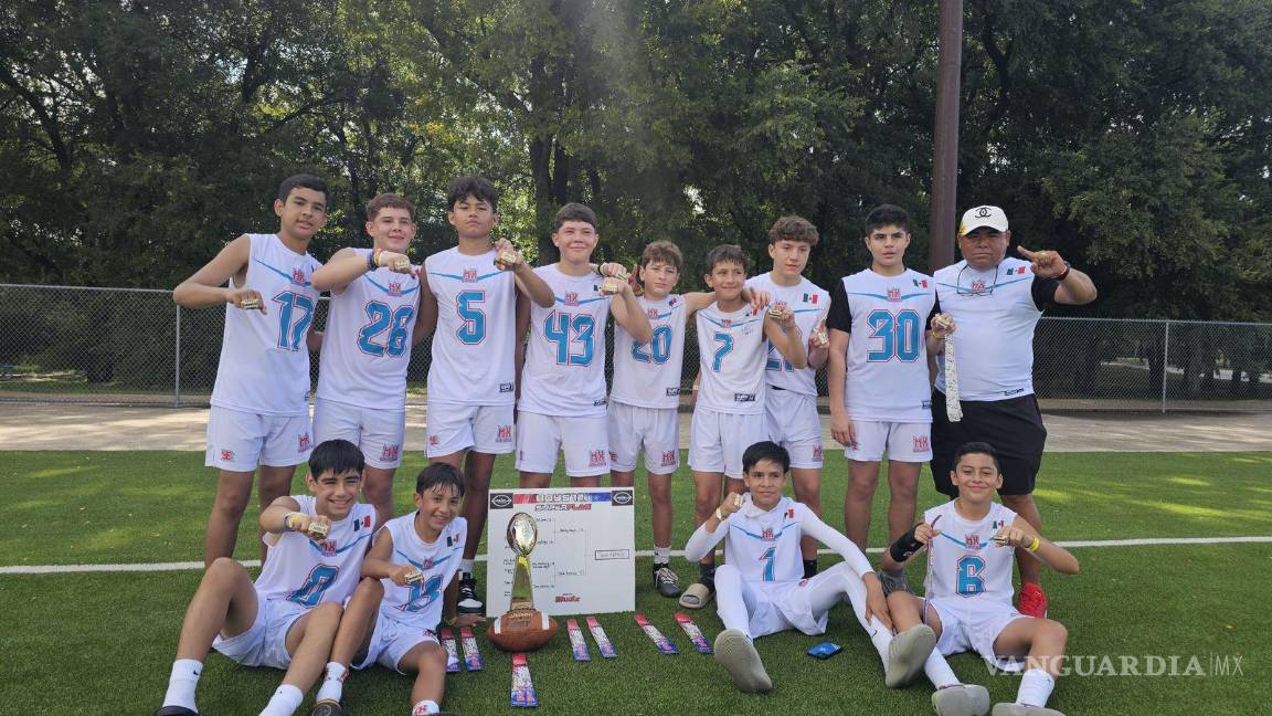 $!El equipo U12 celebra su victoria colectiva, dejando en alto el nombre de Coahuila y México en el torneo internacional.