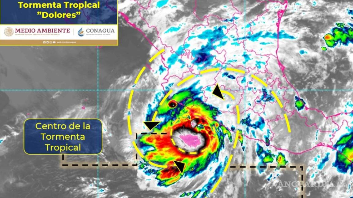 Tormenta tropical Dolores mantendrá lluvias en Michoacán, Guerrero y Oaxaca