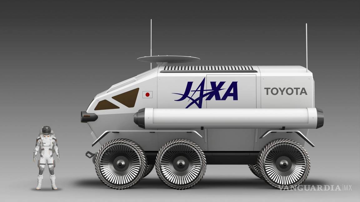 $!Esta ilustración gráfica que muestra un vehículo llamado “Lunar Cruiser” para explorar la superficie lunar. AP/Toyota Motor Corp.