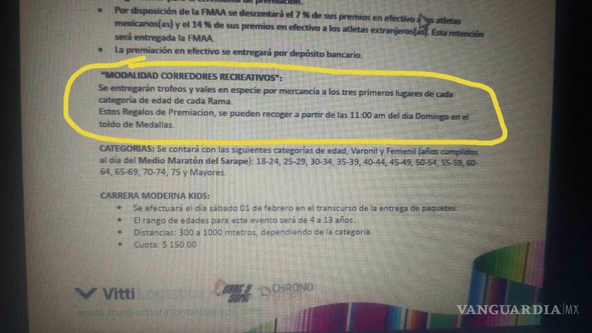 $!Convocatoria del Medio Maratón del Sarape.