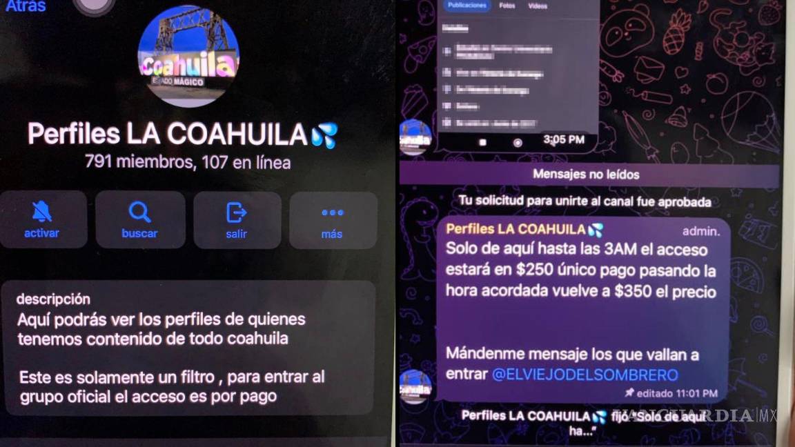 Alertan en redes por venta de fotografías íntimas en Telegram; presunto grupo privado opera en Coahuila