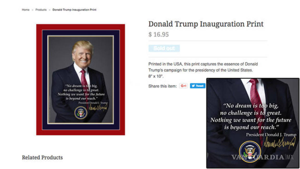 Detectan error ortográfico en cartel de Donald Trump
