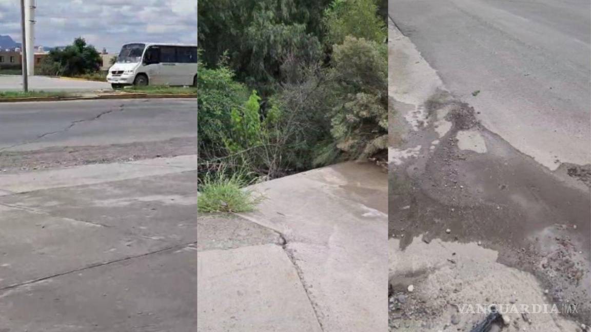 Denuncian peligroso vado en el bulevar Emilio Arizpe, al sur de Saltillo (videos)