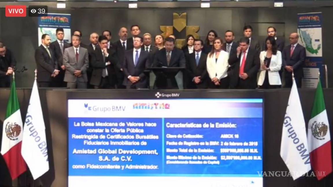Emite Grupo Amistad de Coahuila 2 mil 500 millones de pesos en la BMV