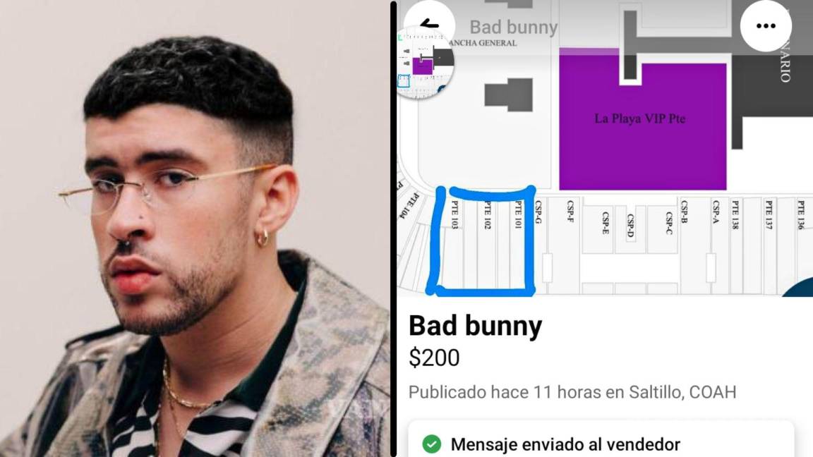 ‘A pagos’: revendedores ofrecen boletos de Bad Bunny hasta el doble de su precio en Saltillo