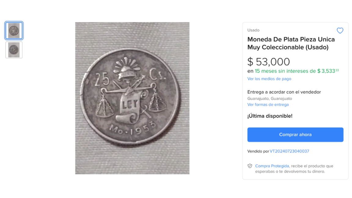 Descubre la moneda mexicana de plata que alcanza los 53 mil pesos en el mercado