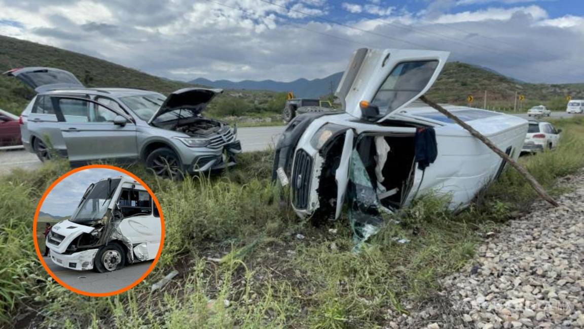 Choque múltiple en la Saltillo-Zacatecas deja 6 lesionados; responsable dormita al volante