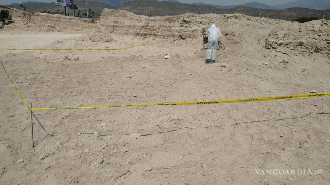 Empleados de constructora localizan osamenta al sur de Saltillo; un cráneo y un fémur fueron hallados en un terreno