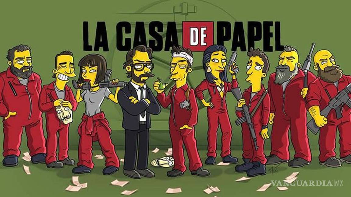 $!¿Ya viste a los personajes de ‘La Casa de Papel’ convertidos en ‘Los Simpson’?