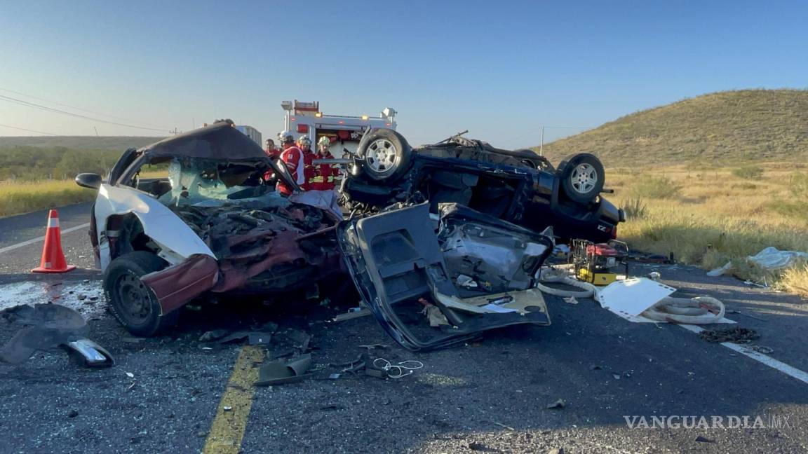 Tragedia en la carretera a Monclova; encontronazo deja cuatro paisanos sin vida