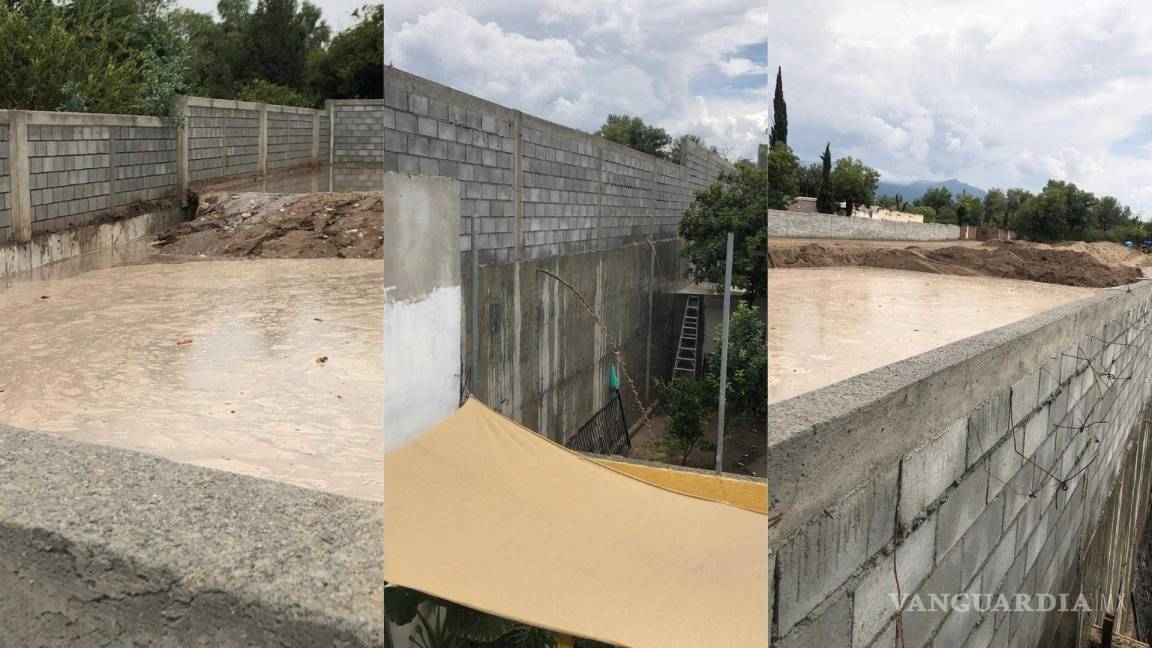 Denuncian vecinos saltillenses inundaciones por construcción de clínica; interviene Protección Civil