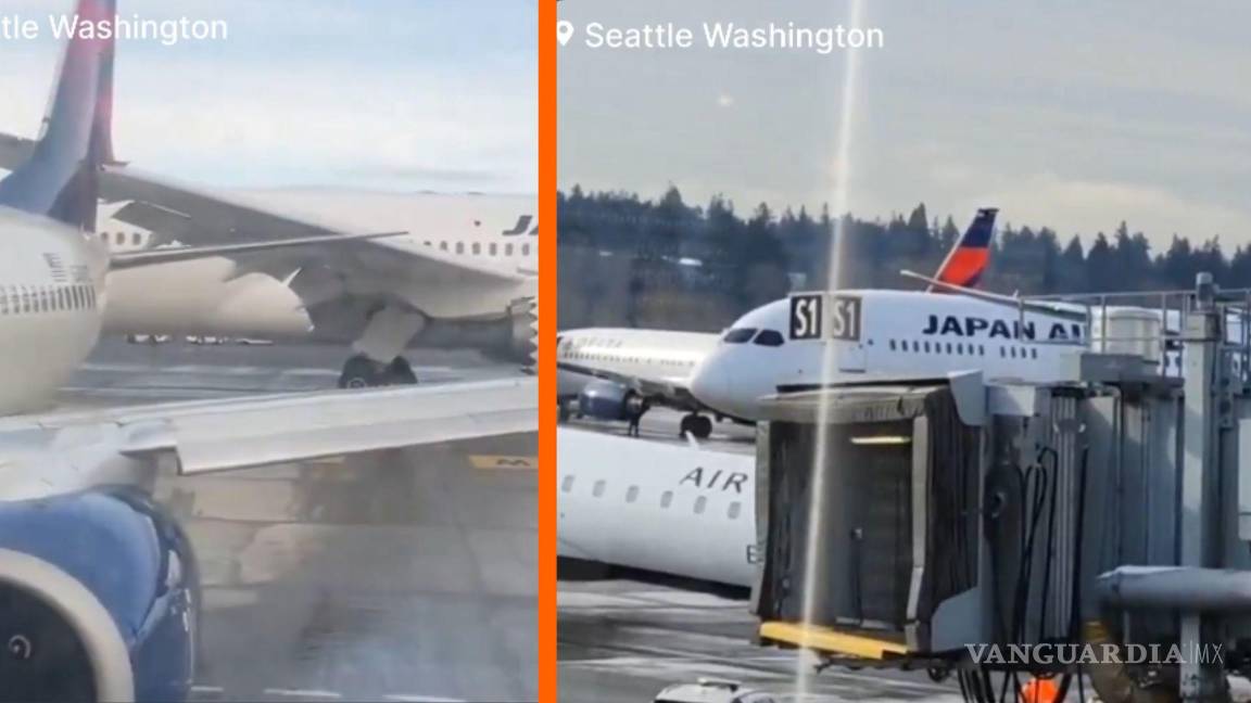 ¿Mal augurio? Avión de Japan Airlines choca en tierra contra nave de Delta Air Lines en Seattle