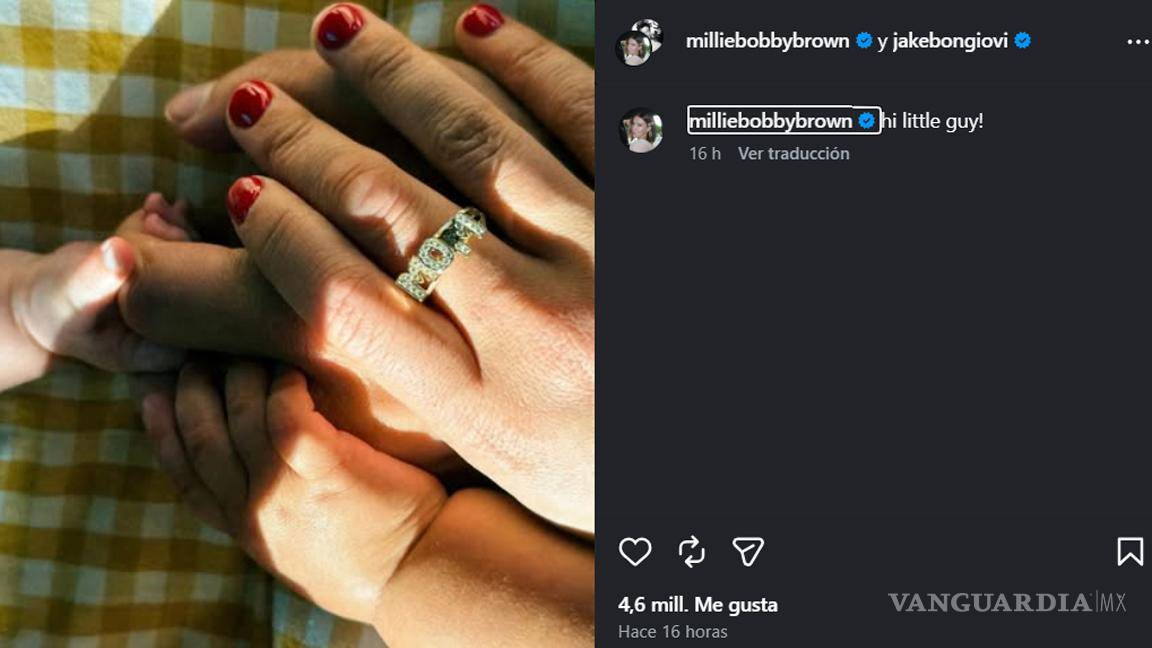 $!Millie Bobby Brown adopta a su segundo hijo a los 22 años, junto a Jake Bongiovi