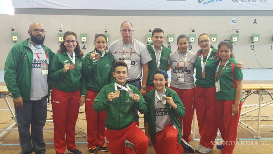 Suman tres medallas más para Coahuila en Tiro Deportivo en la Olimpiada Nacional