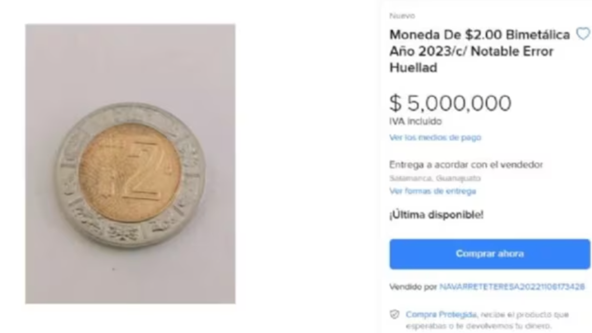 $!Una moneda mexicana de 2 pesos acuñada en 2023, cuyo valor ha alcanzado cifras millonarias en plataformas especializadas.