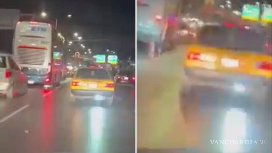 Exhiben a taxi ‘flash’ que encandila y se ‘salta’ filas en Saltillo; Reglamento lo prohíbe (video)