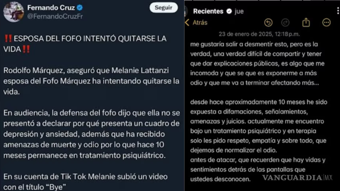 $!Pareja de Fofo Márquez revela que intentó quitarse la vida debido al acoso y las amenazas recibidas