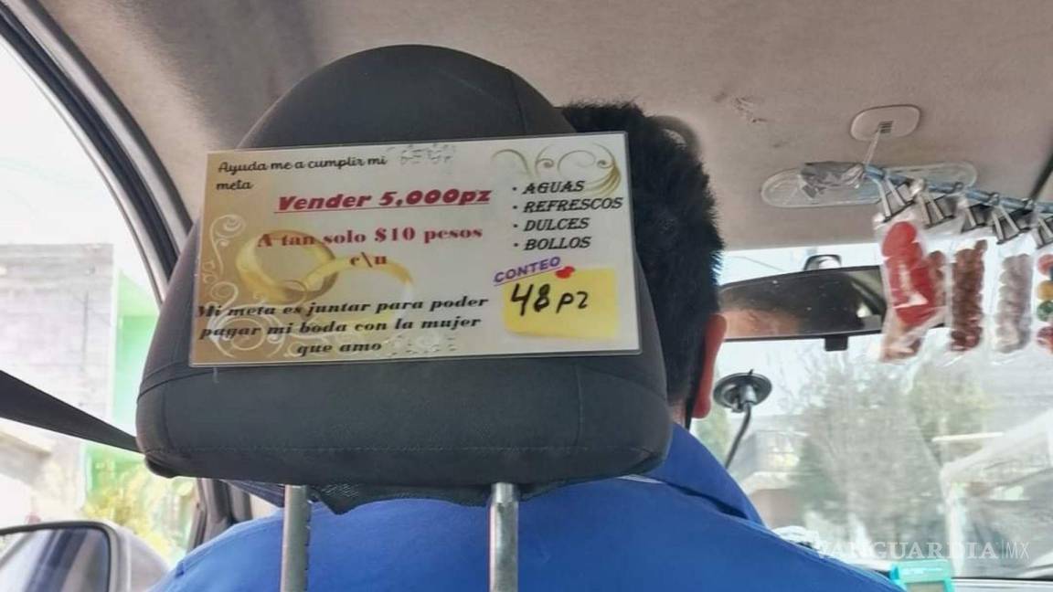 El InDriver del Amor... para pagar su boda, conductor de Saltillo arma tiendita en su auto