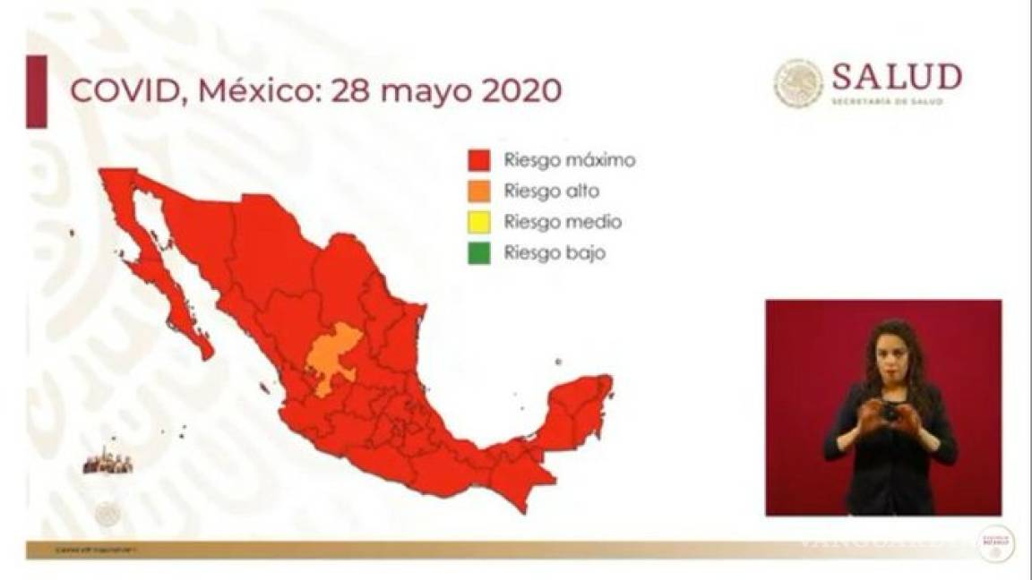 Todo México está 'en rojo' por COVID-19, menos Zacatecas, según semáforo federal