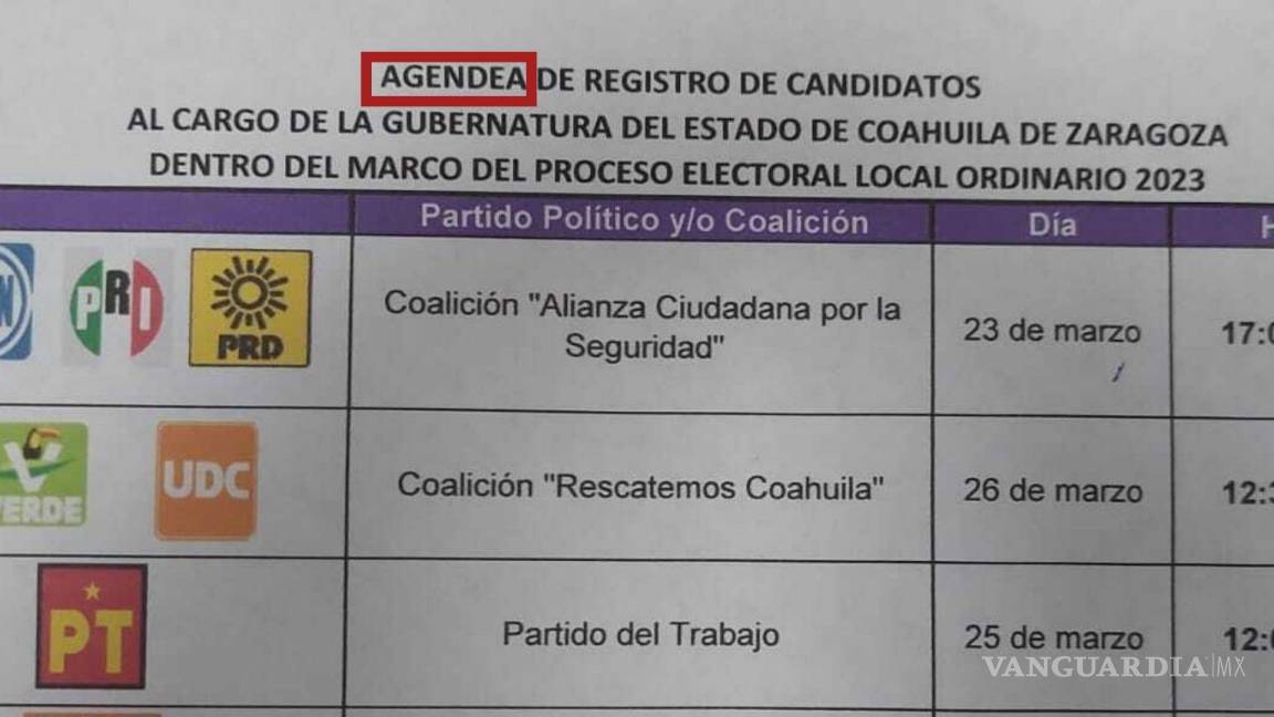 Persisten ‘errores de dedo’ en documentos del IEC; da a conocer ‘agendea’ de registros en Coahuila