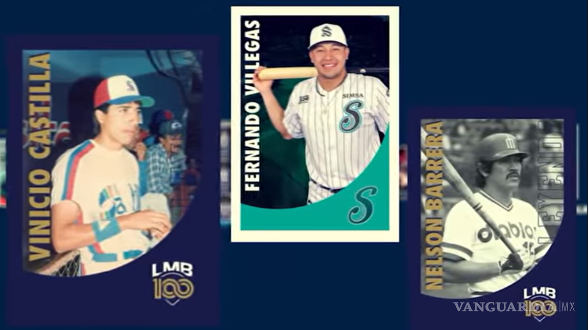 $!Fernando Villegas en el Álbum Panini del Centenario, representando a la escuadra de Saltillo en la colección oficial de la LMB.